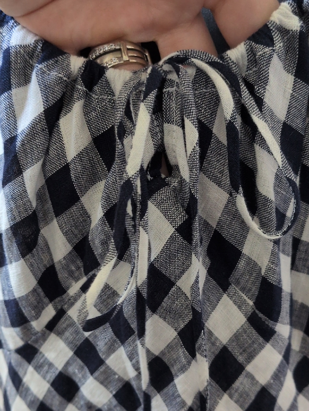 ✨Gap × DÔEN gingham linen midi dress In Blue Check Size XL - Picture 3 of 9